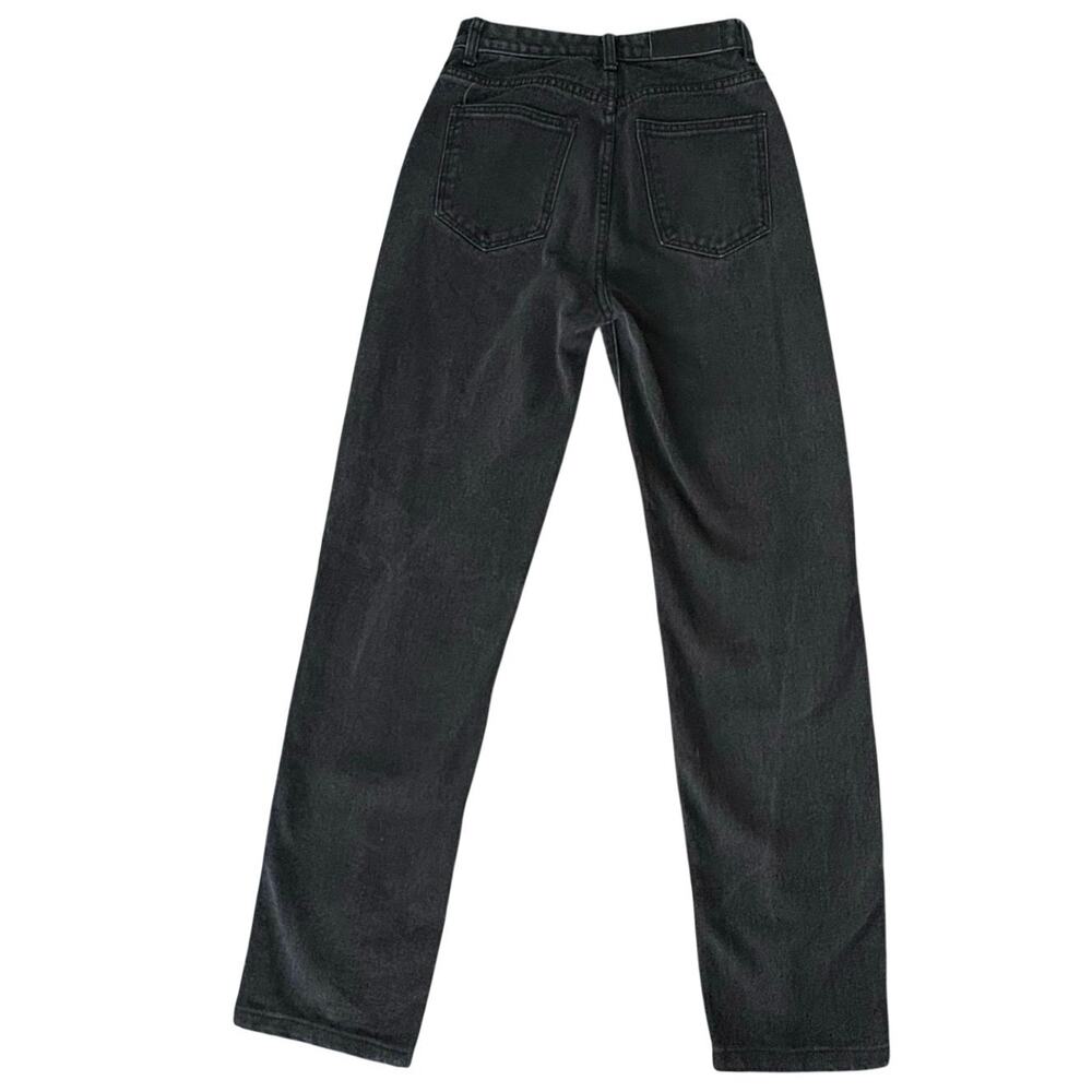 Nasty Gal Retro Western Black Straight Leg Jeans Ankle Slit High Rise 2 - Picture 7 of 8